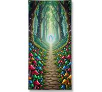 Incantevole copertura per porta della foresta decorativa, colorata decorazione per la casa, per interni ed esterni, da appendere, per festival, 91 x 182 cm