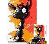 Incantevole e stravagante puzzle a forma di giraffa per adulti, 1000 pezzi, allenamento della memoria, evasione rilassante, taglio perfetto, regalo di compleanno (50x75cm)