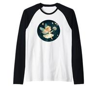 Incantevole fata che tiene un dente di leone per una scena magica Maglia con Maniche Raglan