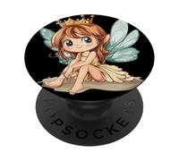 Incantevole fata con ali luminose e fantasia PopSockets PopGrip Adesivo
