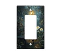 Incantevole piastra di copertura per interruttore della luce del giardino notturno, design notte stellata blu scuro per decorazione domestica, piastre da parete in materiale termoplastico, dimensioni