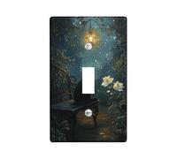 Incantevole piastra di copertura per interruttore della luce del giardino notturno, design notte stellata blu scuro per decorazioni domestiche, piastre da parete in materiale termoplastico, dimensioni