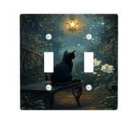 Incantevole piastra di copertura per interruttore della luce del giardino notturno, design notte stellata blu scuro per decorazioni domestiche, piastre da parete in materiale termoplastico, dimensioni