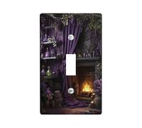 Incantevole Placca di copertura per interruttore della luce viola mistica, decorazione viola magica per accenti da parete da strega, termoplastica, dimensioni standard, interruttore singolo