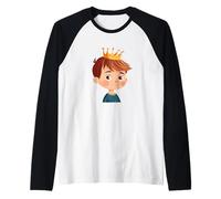 Incantevole principe con corona per un tocco reale Maglia con Maniche Raglan