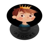 Incantevole principe con corona per un tocco reale PopSockets PopGrip Adesivo