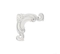 Incantevole set di 4 fiori decorativi angolari in PVC per valorizzare il design dei mobili (bianco con argento)