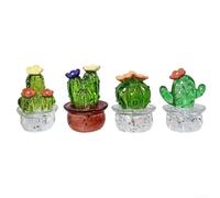 Incantevole set di 4 vasi in resina in miniatura, eleganti decorazioni per illuminare il tuo spazio (piccolo)