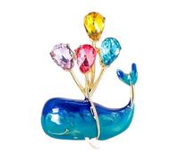 Incantevole spilla a forma di balena con palloncino galleggiante dettaglio strass scintillanti accenti unisex accessorio per feste gioielli balena per studenti, One Size, come descritto