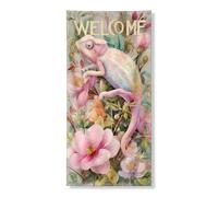 Incantevoli striscioni decorativi per porta camaleonti, design floreale fantasioso, decorazione primaverile, per interni ed esterni, cartello di benvenuto per la casa, 91 x 183 cm