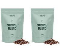 Incapto Caffè in Grani Strong Blend 1kg | Miscela 80% Arabica e 20% Robusta | Forte e Amaro | Orígines Uganda, Brasile e Perù | Tostatura Naturale (Confezione da 2)