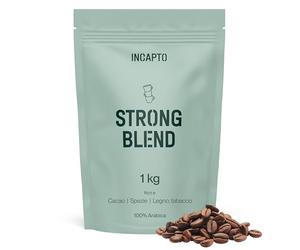 Incapto Caffè in Grani Strong Blend 1kg | Miscela 80% Arabica e 20% Robusta | Forte e Amaro | Orígines Uganda, Brasile e Perù | Tostatura Naturale