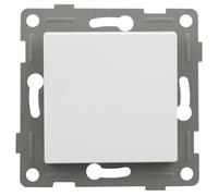 Incasso bianco con coperchio cieco, design elegante e discreto, ideale per l'installazione in interni e spazi con arredamento minimalista.