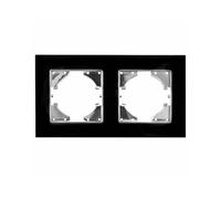 Incasso in vetro nero, cornice 2 elementi, orizzontale, ideale per l'illuminazione in ambienti moderni e decorativi.