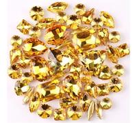 Incastonatura for artigli in oro 50 pezzi/borsa Forme Mix Trasparente e Caramella di gelatina AB Cristallo vetro Cucire su Strass Abito da sposa Scarpe Borse Fai te Rifiniture(A13 Topaz)