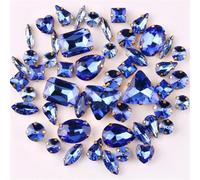 Incastonatura for artigli in oro 50 pezzi/borsa Forme Mix Trasparente e Caramella di gelatina AB Cristallo vetro Cucire su Strass Abito da sposa Scarpe Borse Fai te Rifiniture(A6 Lt Sapphire)