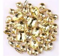 Incastonatura for artigli in oro 50 pezzi/borsa Forme Mix Trasparente e Caramella di gelatina AB Cristallo vetro Cucire su Strass Abito da sposa Scarpe Borse Fai te Rifiniture(A12 Jonquil)