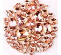 Incastonatura for artigli in oro 50 pezzi/borsa Forme Mix Trasparente e Caramella di gelatina AB Cristallo vetro Cucire su Strass Abito da sposa Scarpe Borse Fai te Rifiniture(A22 Lt peach)