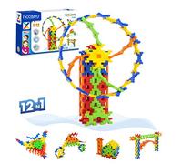 Incastro 021 - 12 in 1 Colors maxi - Gioco educativo di costruzione 100% italiano - motocros macchina ponte casetta 100 pezzi