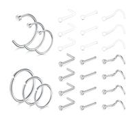 incaton 20G Piercing al Naso Vite da Naso a Forma di L Diamond CZ Piercing Anelli al Naso in Acciaio Inossidabile per Donna Uomo