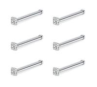 incaton Piercing Naso 20g Piercing Naso Anelli Piercing al Naso 0.8mm Naso CZ 2mm Piercing Gioielli Argento