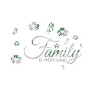 INCAUCA Family is Everything, adesivo da parete in acrilico 3D, a specchio, con citazioni di famiglia, frasi di famiglia, decorazione da parete grande, adesivi da parete motivazionali (argento)