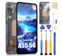 Incell Display per Samsung A55 5G, LCD Schermo per Galaxy A55 5G SM-A556 SM-A556B SM-A556E 6,6 Pollici, Display Touch Screen Digitizer Ricambio Assembly + Riparazione Kit con Cornice (Nero)