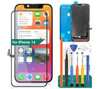 Incell - Kit di riparazione per schermo LCD di ricambio per iPhone 14 A2882, A2649, A2881, A2884, A2883 Full HD e digitalizzatore touch 3D (nero, area display più piccola)