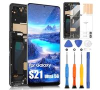 Incell LCD Display per Samsung Galaxy S21 Ultra 5G SM-G998B SM-G998U SM-G998W 6,8" Display LCD Schermo di Ricambio Digitalizer Touchscreen Assembly con Riparazione (nero con telaio, senza impronta)