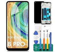INCELL per Realme 8 PRO Sostituzione dello Schermo per Realme 8 PRO Digitalizzatore per Realme 8 PRO RMX3081 Kit di Riparazione LCD con Cornice (Nero, Senza identificazione dell'impronta Digitale)