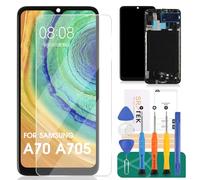 Incell per Samsung Galaxy A70 Schermo di Ricambio per Samsung A70 LCD per Samsung A70 Display per Samsung A70 Digitizer SM-A705W SM-A705FN Touch Screen Assembly Parti di Riparazione Nero con Telaio