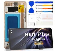 Incell - Schermo di ricambio per Samsung Galaxy S10 Plus per Samsung S10+ LCD SM-G975F, SM-G975U, SM-G975W, display digitalizzatore touch screen di ricambio con cornice (oro, non funzione impronte
