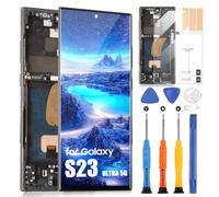 Incell - Schermo LCD per Samsung S23 Ultra 5G per Galaxy S23 Ultra 5G SM-S918U Touch Screen Digitizer Assembly + Kit di riparazione (nero con telaio, versione USA, non supporta impronte digitali)