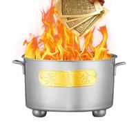 Inceneritore a barile resistente al calore, portatile, con coperchio, per giardino, cortile, sentiero, fattoria, patio, balcone, portico, spiaggia, falò, campeggio, , giardinieri