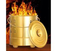 Inceneritore a botte di combustione, braciere da esterno in acciaio inox per bruciare rifiuti, gabbia metallica con pinze per rifiuti da cortile, foglie e cartone