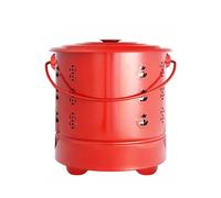 Inceneritore a botte di combustione, braciere da esterno in acciaio inox per bruciare rifiuti, gabbia metallica con pinze per rifiuti da cortile, foglie e cartone