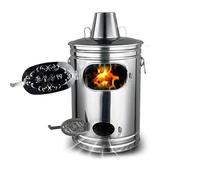 Inceneritore da giardino in acciaio inox, ideale per bruciare rifiuti, foglie, detriti da cortile e carta, include gancio per fuoco e supporto, dimensioni: 34 x 61 cm