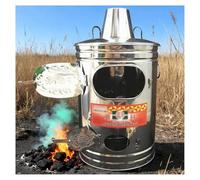 Inceneritore in Acciaio Inossidabile Bidone Portatile for La Combustione Brucia Rifiuti Esterni Scarti di Carta Rifiuti da Giardino Design con Porta di Ventilazione Bruciatore(44x66cm/17.3x25.9”)