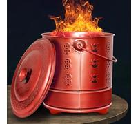 Inceneritore in Acciaio Inox, Secchio for Bruciare la Carta, Barile for Bruciare All'Aperto for Detriti, Legna, Rifiuti, Foglie e Denaro Degli Antenati