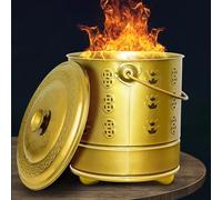 Inceneritore in Acciaio Inox, Secchio for Bruciare la Carta, Barile for Bruciare All'Aperto for Detriti, Legna, Rifiuti, Foglie e Denaro Degli Antenati