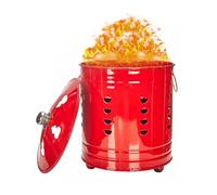 Inceneritore In Smalto, Contenitore per Bruciare Rifiuti con Gancio per Il Fuoco, Stabile E Facile Da Trasportare, Bidone per Bruciare Carta, Foglie E Detriti Del Giardino.(52cm)