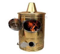 Inceneritore Portatile Da Giardino In Acciaio Inox, Inceneritore Per Carta Con Camino E Gancio Antincendio Per Bruciare Rifiuti Da Giardino, Detriti, Foglie E Carta All'aperto(Gold,S)