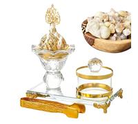 Incense Burner, Antique Arabic Incense Burner Pot, Tabletop Aromatherapy Decor, Includes Matching Tong Accessory, Perfect for Meditation, Yoga, Spa, Bedroom, Living Room, Relaxation Space