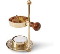 Incense Burner regolabile - Gold Brass Incense Burner Height regolabile per smoking incense o resine con inserti aggiuntivi