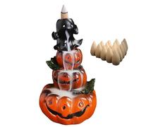 Incense holder Resin, Halloween Squash Backflow Fragrance Burner, with 100 Backflow Incense, for Yoga and Home, Ideal Aromatherapy Ornament for Home Office Bedroom Livingroom