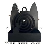 incenseCoil Holder| Cat Ear Iron Home Decor | Provides Windproof andFireproof Safety, With Hook andAsh Catcher. Suitable For Indoor andOutdoor Areas: Home, Bedroom, L Patio Balcony Camping Picnic