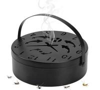 incenseCoil Holder,Reusable Iron Ash Catcher Container - Lidded incenseCoil Holder | Features A Sturdy Build That Reliably Holds Large incenseCoils, Preventing Tipping. Its Understated Modern Desig