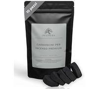 Incensera Set di 10 compresse carbone legna alta qualità per affumicatura - Accessori con pastiglie di carbone per incenso e altre resine