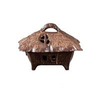 Incensiere a Cascata Diffusore Di Incenso Creativo In Legno Sandalo E Agarwood For Case Con Tetto In Paglia, Ornamenti For In Stile Cinese For La Casa Brucia Incenso In Ceramica