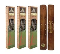 Incenso Acqua di Florida | Pack 3 Astucci Aroma Rituale da 8 Bastoncini ciascuno + 1 Tavolette Porta Incenso | Aromasenses | Incenso Naturale, Biologico ed Ecologico | Senza Tossici.